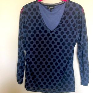 Lynn Ritchie polka dot silk top Sz M